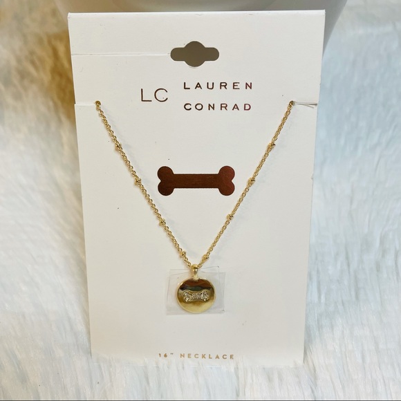 NWT LC LAUREN CONRAD 16 inch dog bone necklace perfect gift for dog lovers